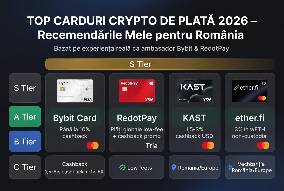 Topul Cardurilor Crypto de Plată în 2026: Recomandările Mele pentru Utilizatorii din România