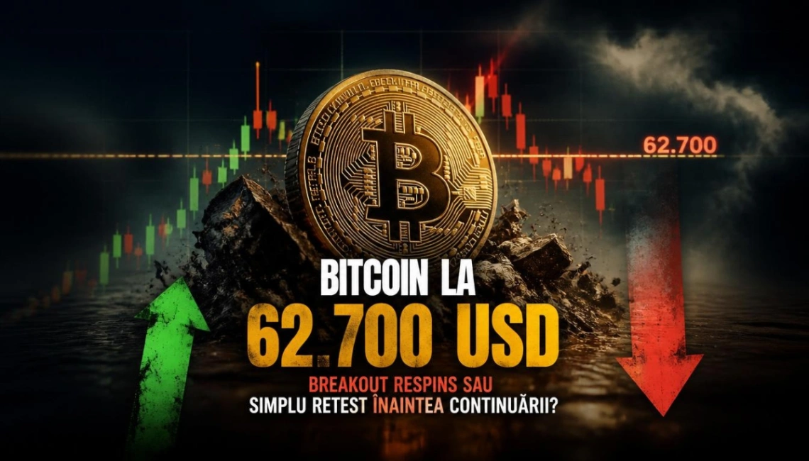📈 Market Pulse: Bitcoin la 62.700 USD. Breakout respins sau simplu retest înaintea continuării?