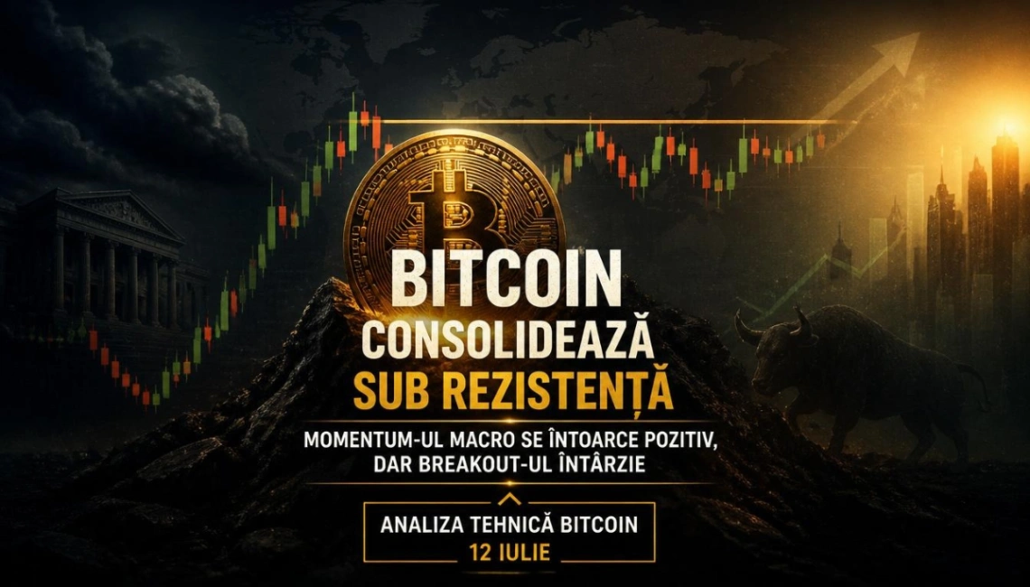 Bitcoin consolidează sub rezistență. Momentum-ul macro se întoarce pozitiv, dar breakout-ul întârzie - analiza 12 iulie