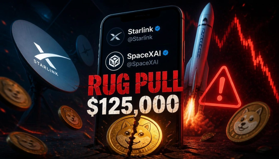 Țeapa Zilei: Conturile Starlink și SpaceXAI, sparte pentru un "Rug Pull" de 125.000$ cu un memecoin fals