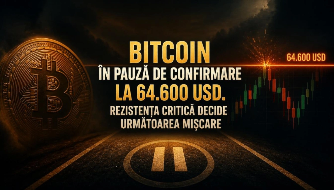 Bitcoin în pauză de confirmare la 64.600 USD. Rezistența critică decide următoarea mișcare. Analiza 16 iulie
