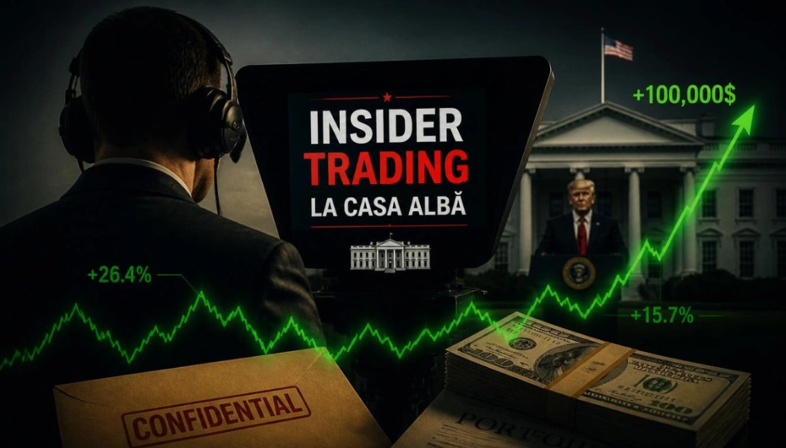 Insider Trading la Casa Albă: Cum a câștigat 100.000$ operatorul de prompter al președintelui Trump pariind pe propriile texte
